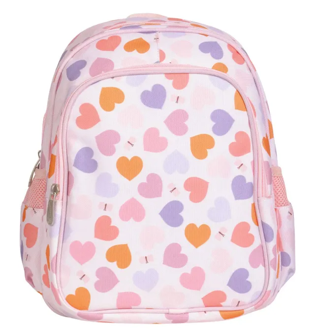 A Little Lovely Company Hartjes rugzak kind met koelvak roze