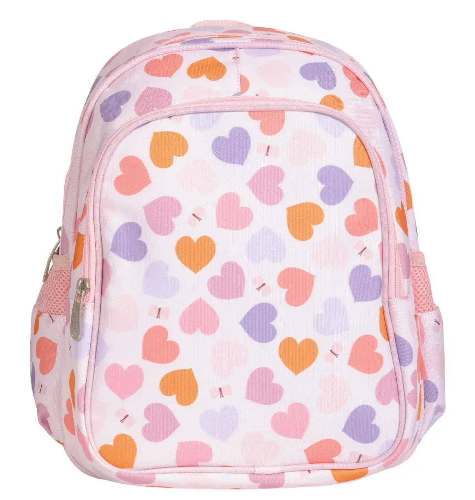 A Little Lovely Company Hartjes rugzak kind met koelvak roze