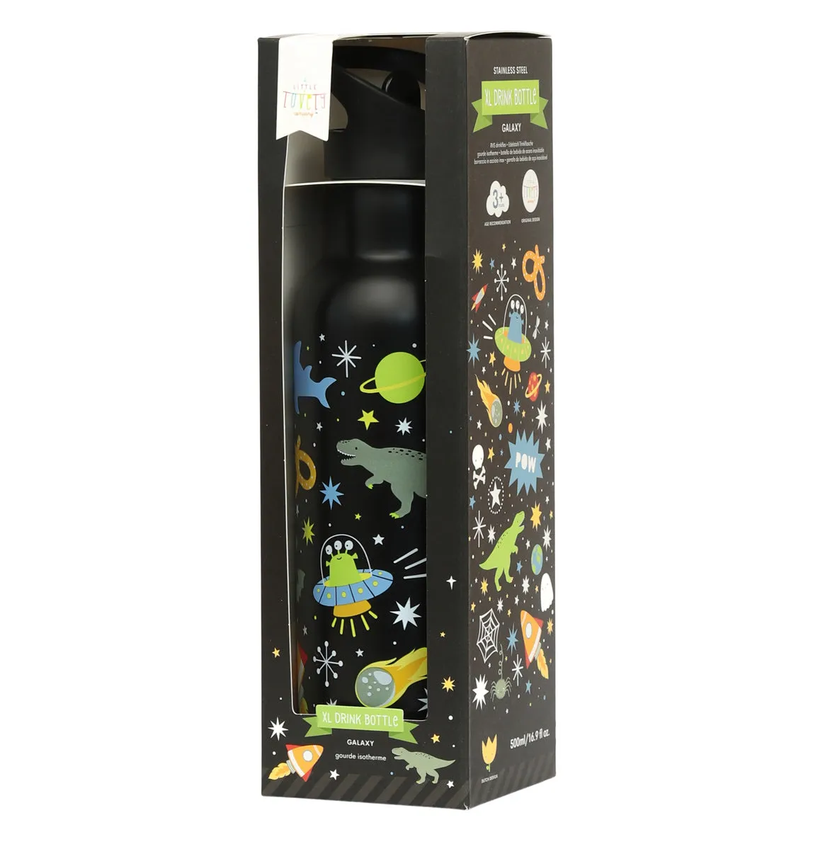 A Little Lovely Company Galaxy drinkfles RVS 500 ml dubbelwandig
