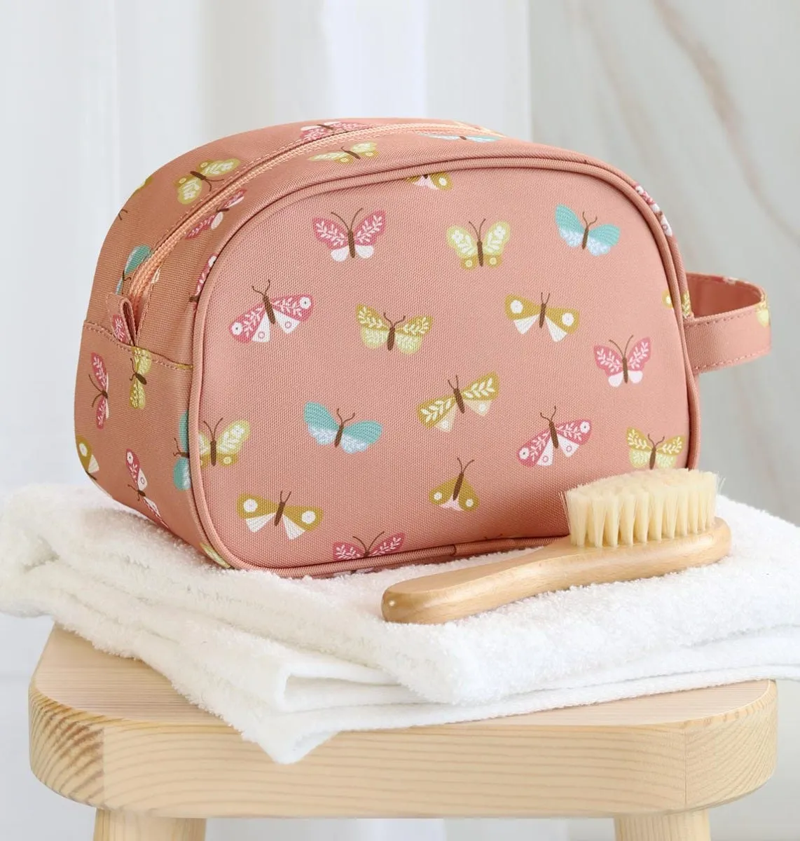 A Little Lovely Company Vlinders toilettas roze ruim
