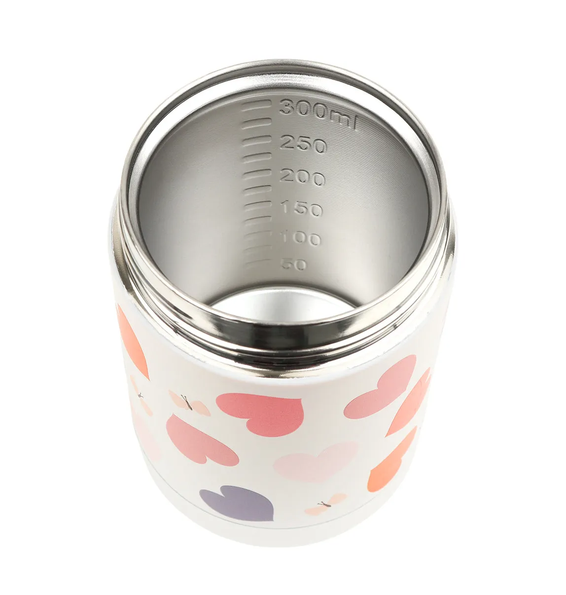 A Little Lovely Company voedselpot Hartjes 300 ml geïsoleerd RVS