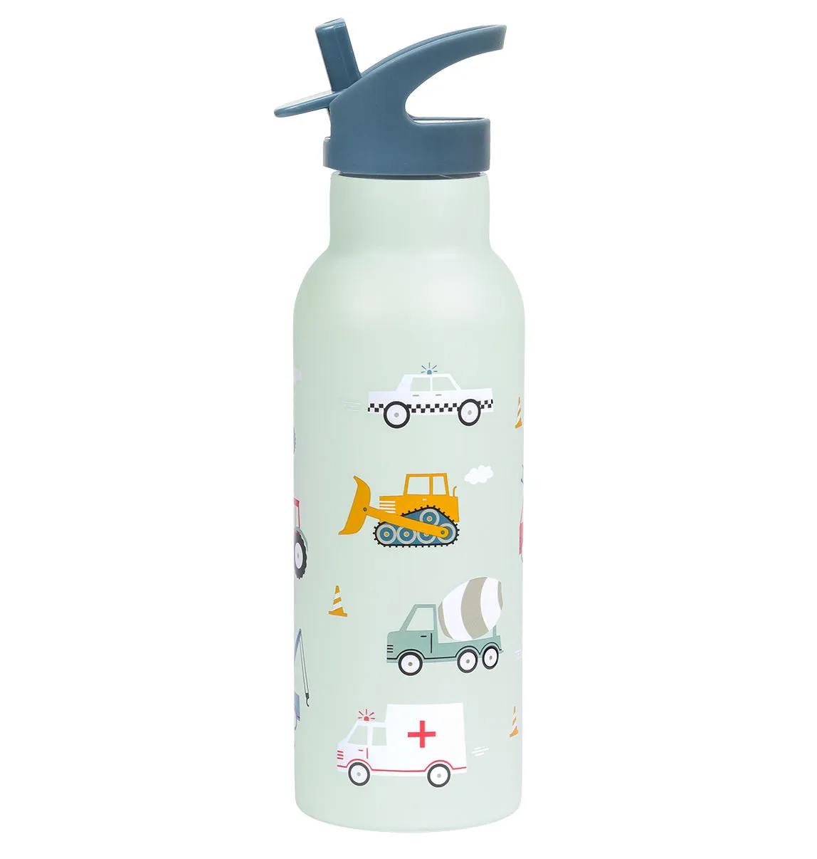 A Little Lovely Company Voertuigen XL RVS drinkfles 500 ml dubbelwandig