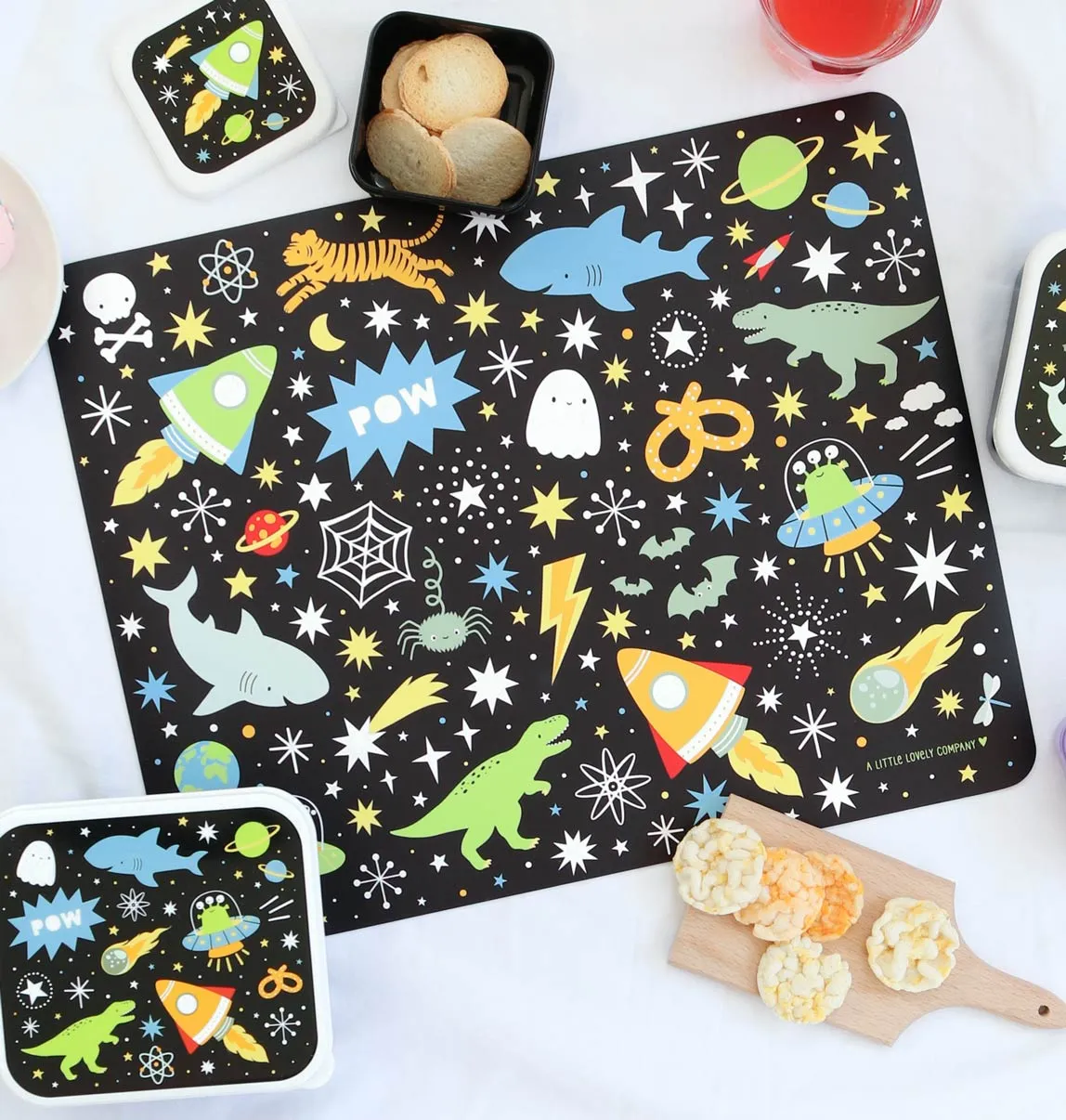 A Little Lovely Company Galaxy placemat zwart vinyl