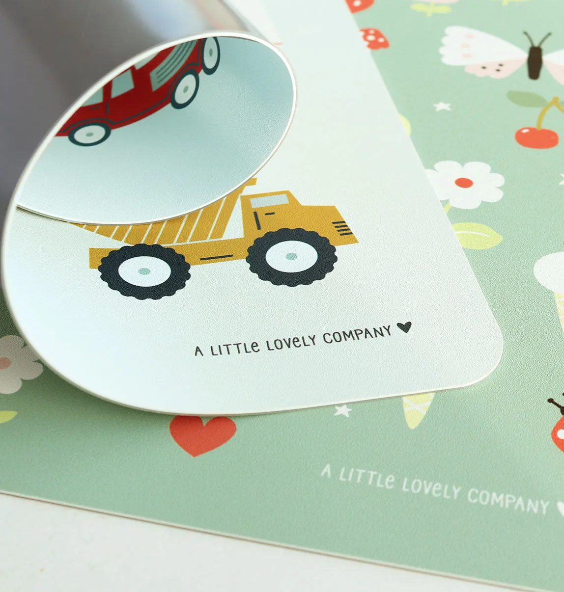 A Little Lovely Company Voertuigen placemat lichtblauw vinyl antislip