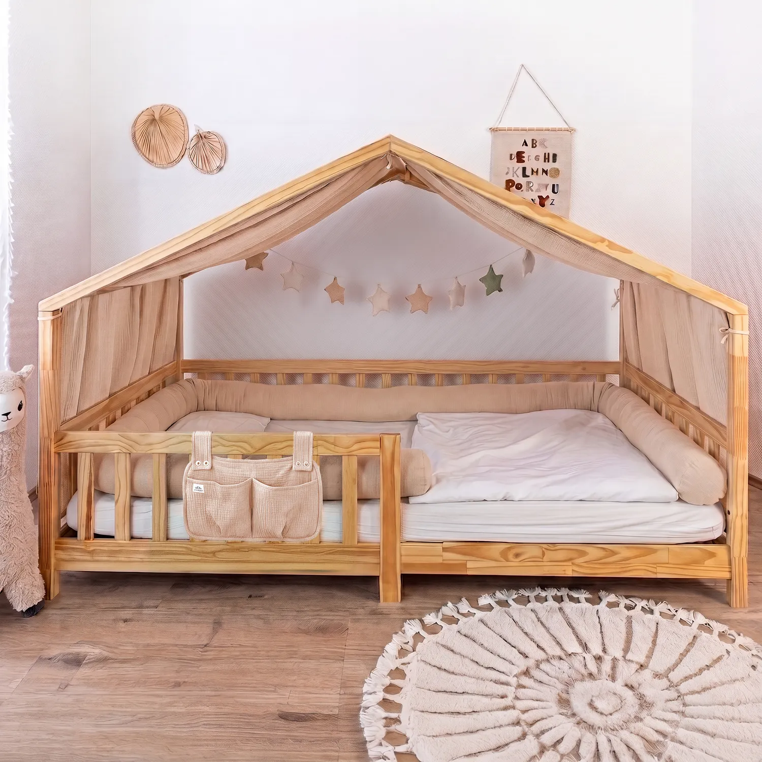 Lilimaus Hausbett Himmel Set huisbedset 4-delig muslin