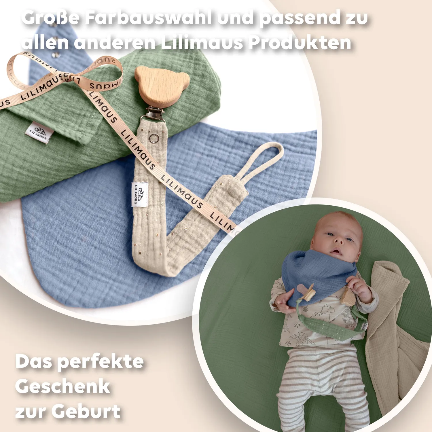 Lilimaus Baby startset musselin spuugdoek slab