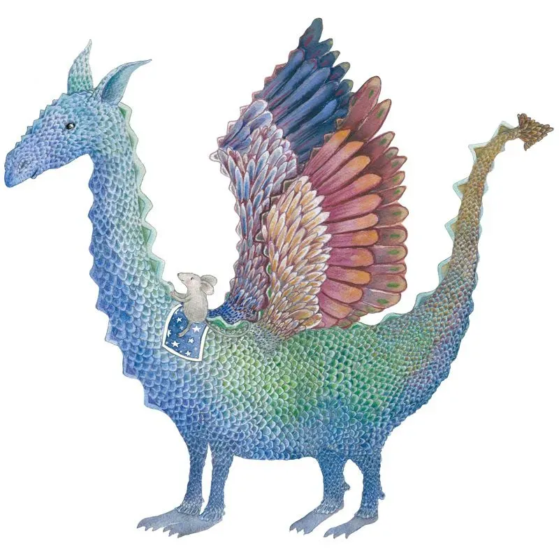 Hartendief Draak en Muis muursticker 48x48 cm herplaatsbaar