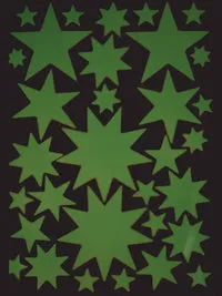 Hartendief glow in the dark sterrenstickers 30 stuks A4