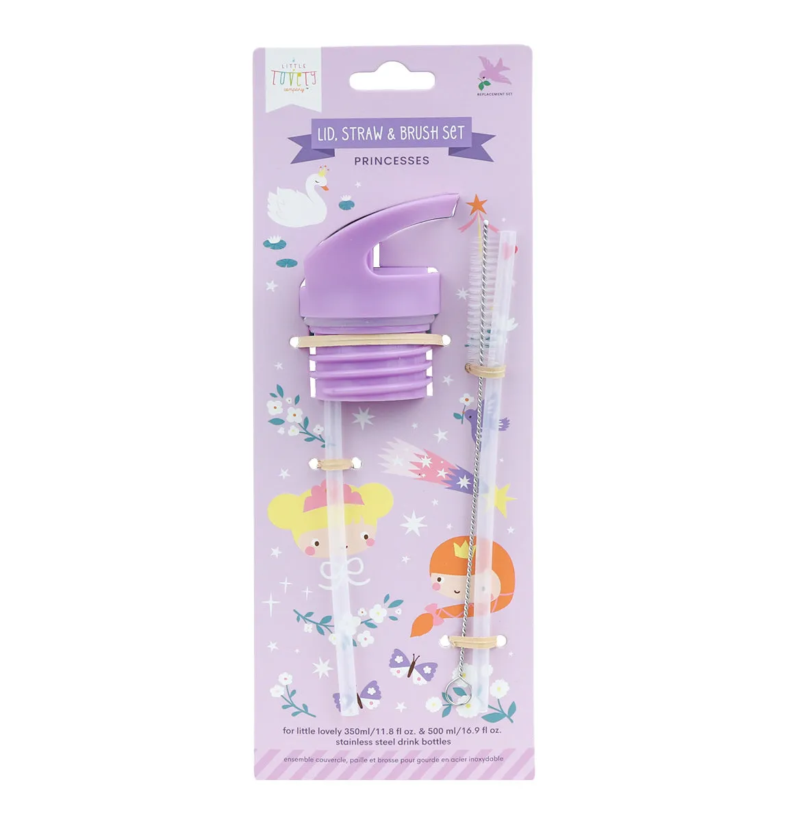 A Little Lovely Company Prinsessen drinkfles dop set 3-delig