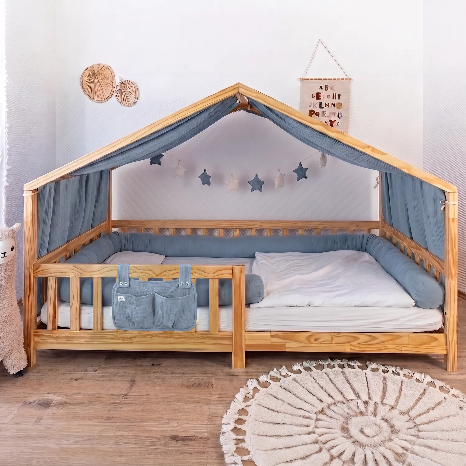 Lilimaus Hausbett Himmel Set huisbedset 4-delig muslin
