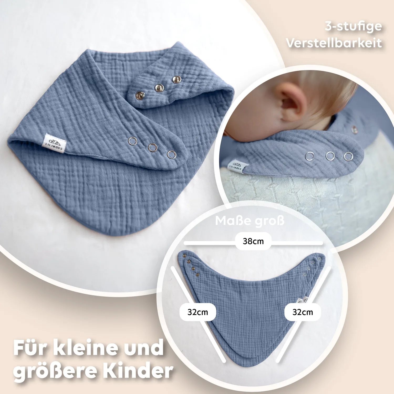 Lilimaus Baby startset musselin spuugdoek slab