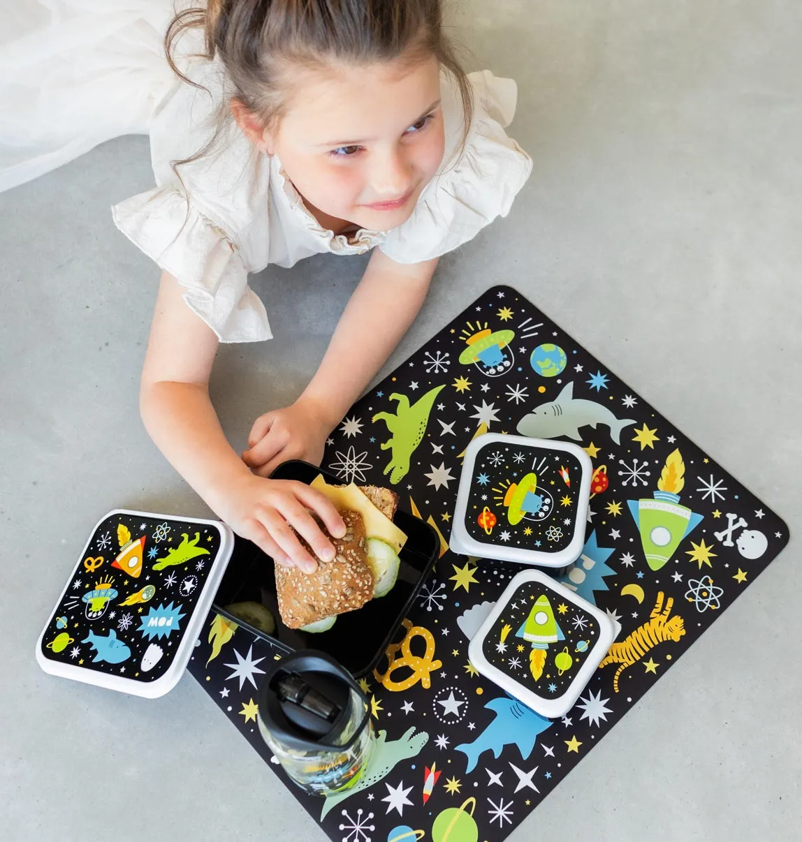 A Little Lovely Company Galaxy placemat zwart vinyl