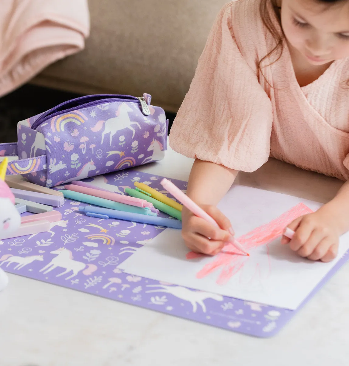 A Little Lovely Company Placemat Unicorn Dreams vinyl paars