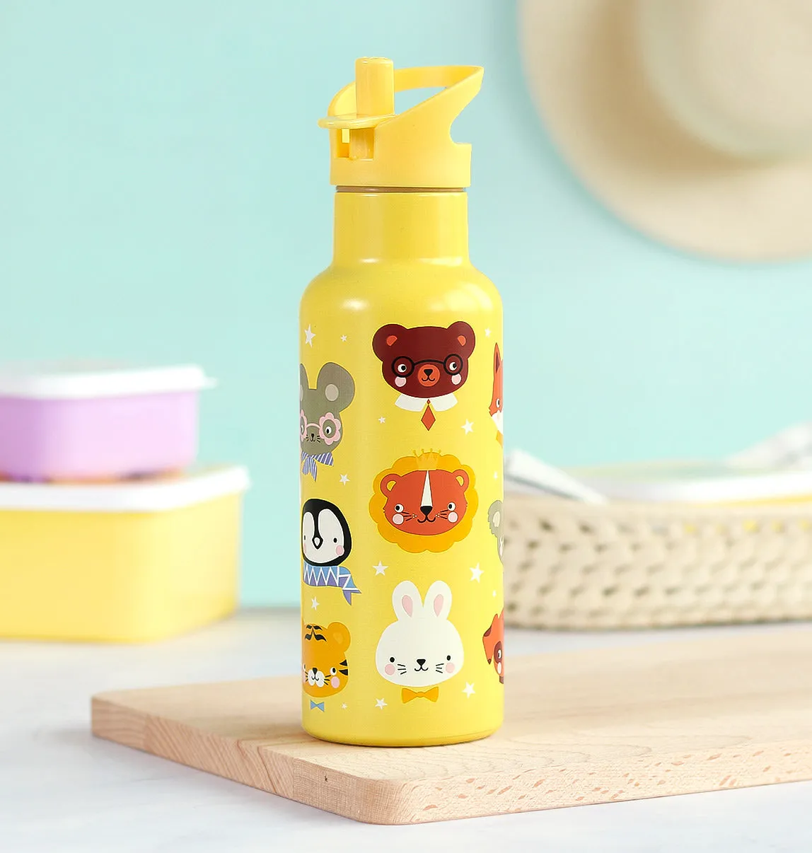 A Little Lovely Company Dierenvriendjes XL RVS drinkfles 500 ml