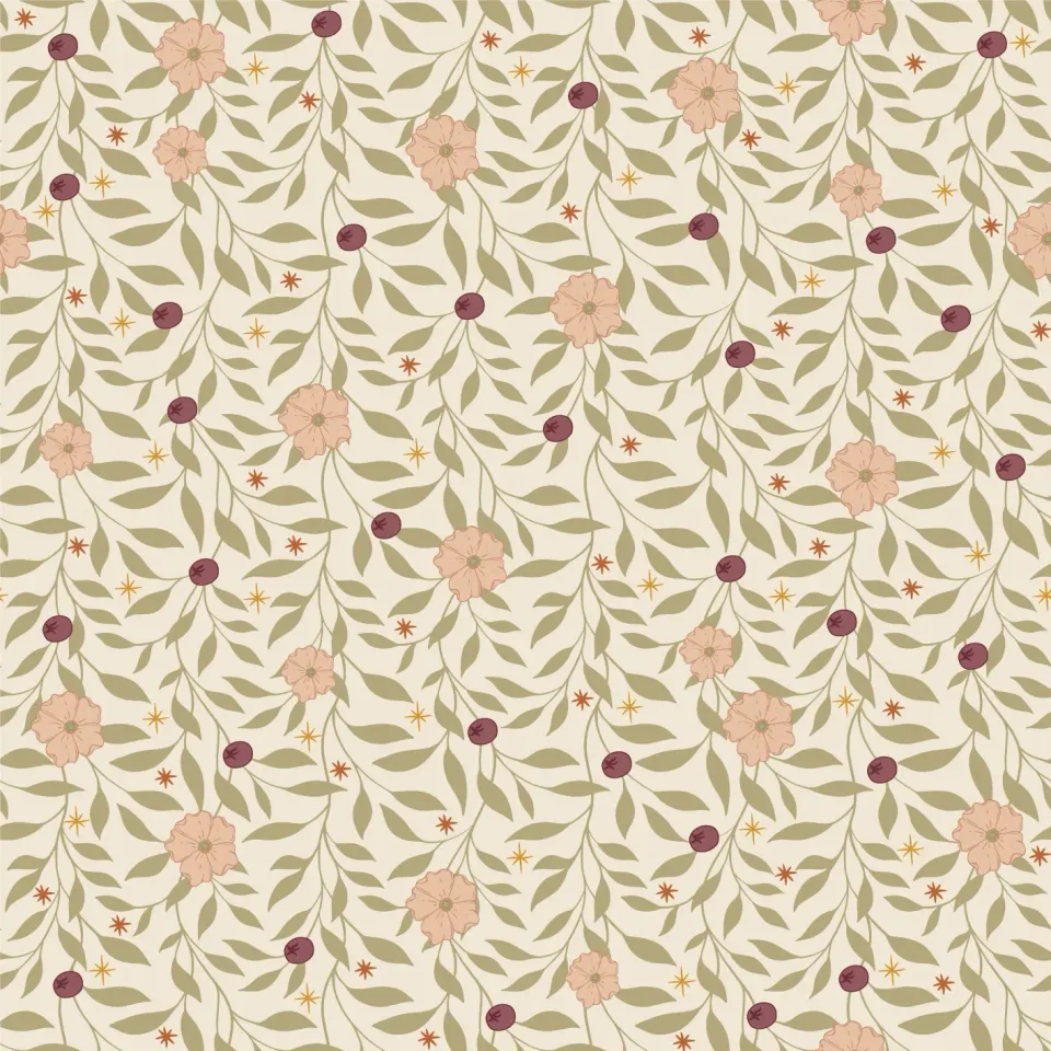 Little Amour Blossom Vines behangstaal Berry bes