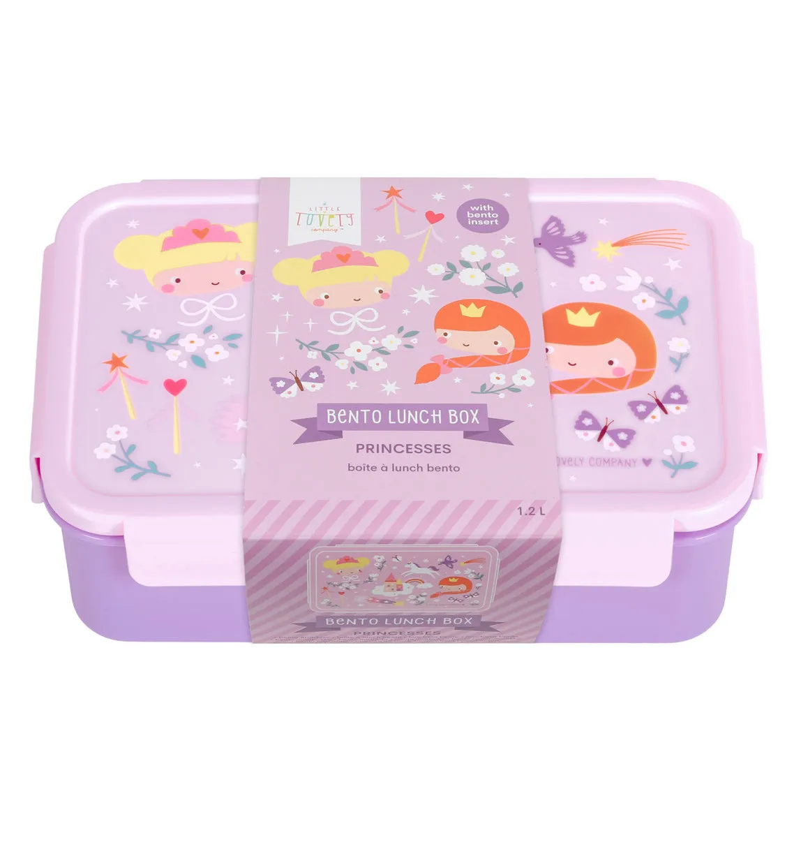 A Little Lovely Company Prinsessen bento lunchbox 1,2 liter roze