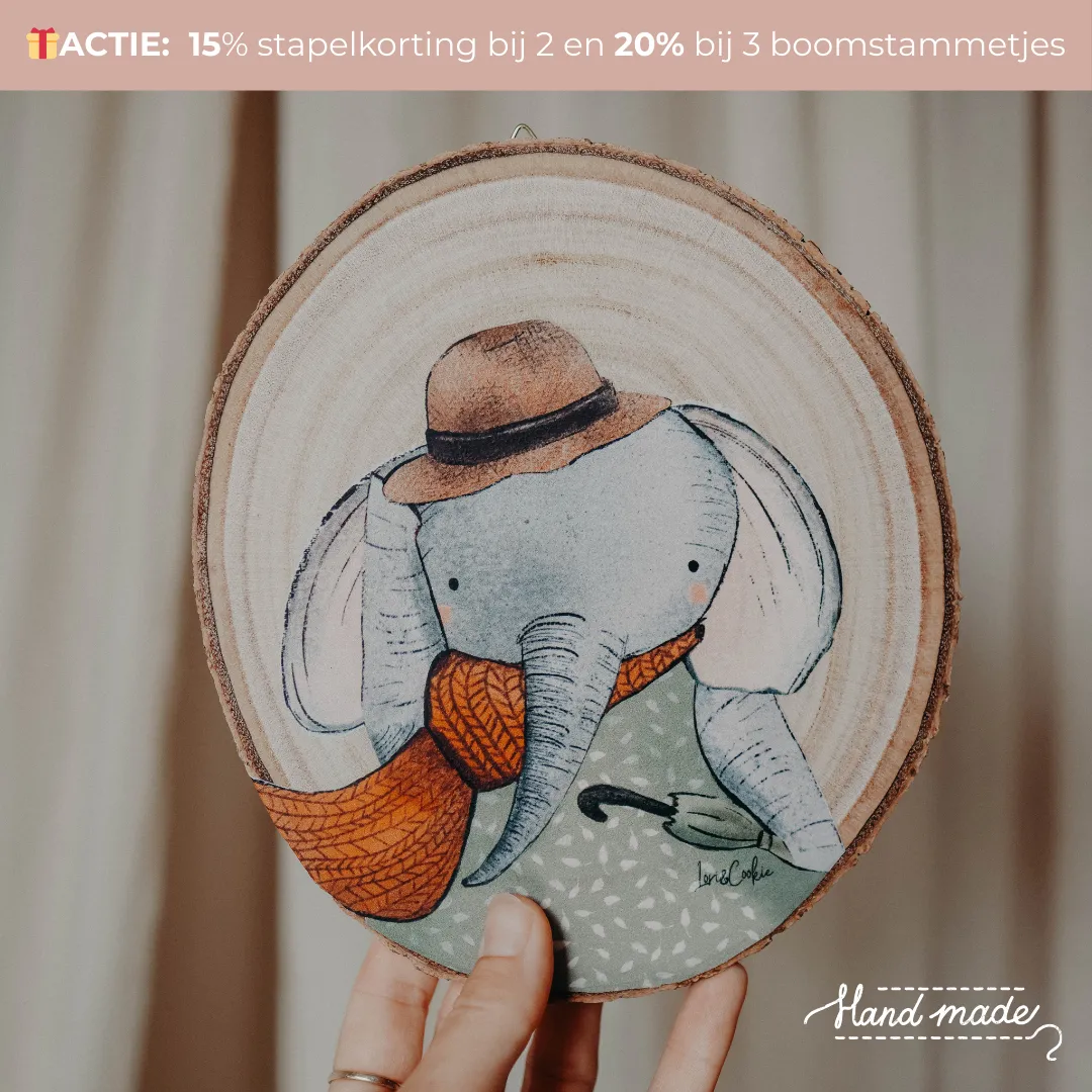 Lori & Cookie Kidsdeco Boomstammetjes wanddecoratie Koala met baby hout 20 cm