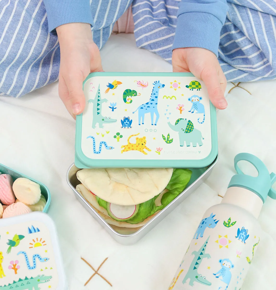 A Little Lovely Company Jungle lunchbox RVS