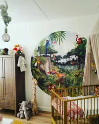Hartendief Jungle behangcirkel 190 cm vliesbehang PVC-vrij