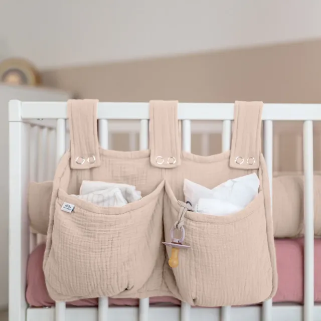 Lilimaus Betttasche Bedtas Organizer Altrosa zacht katoen
