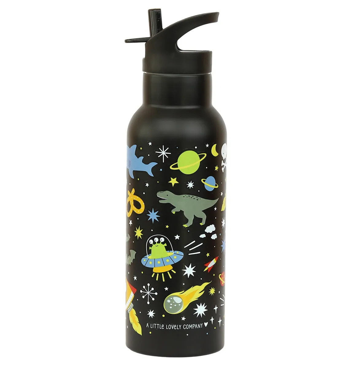 A Little Lovely Company Galaxy drinkfles RVS 500 ml dubbelwandig