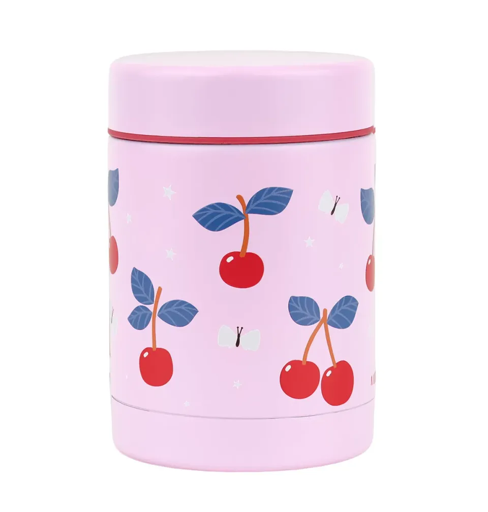 A Little Lovely Company voedselpot Kersen 300 ml geïsoleerd RVS