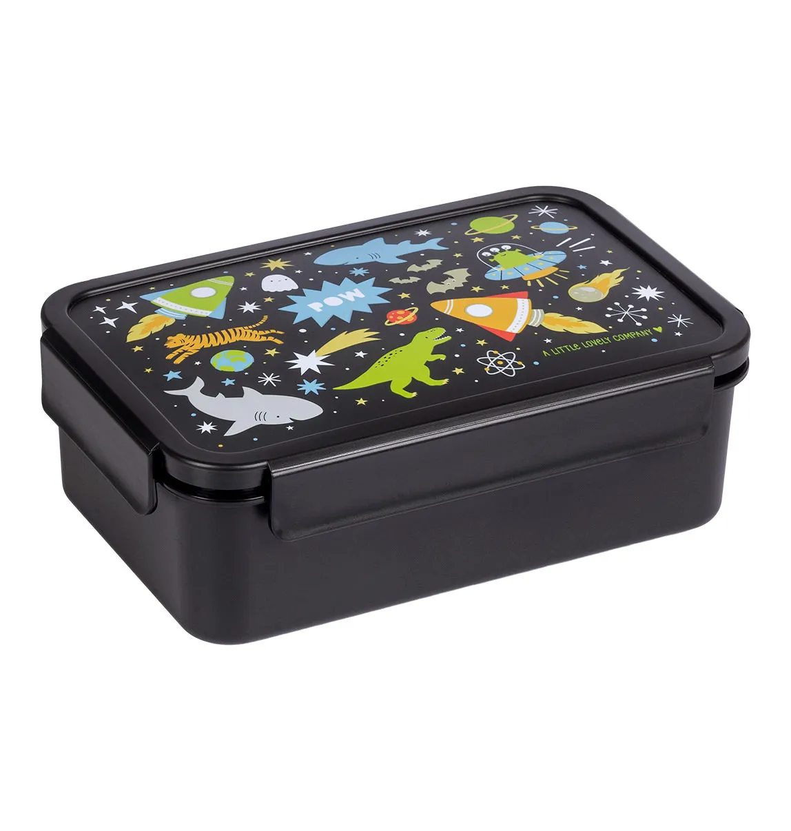 A Little Lovely Company Galaxy bento lunchbox zwart 2-vaks