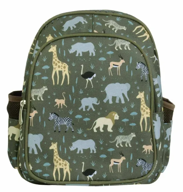 A Little Lovely Company Savanne rugzak kind grijs dieren