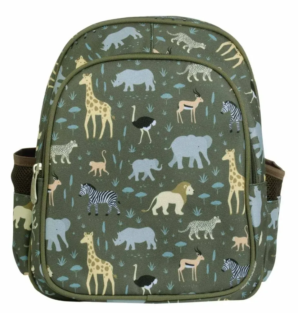 A Little Lovely Company Savanne rugzak kind grijs dieren