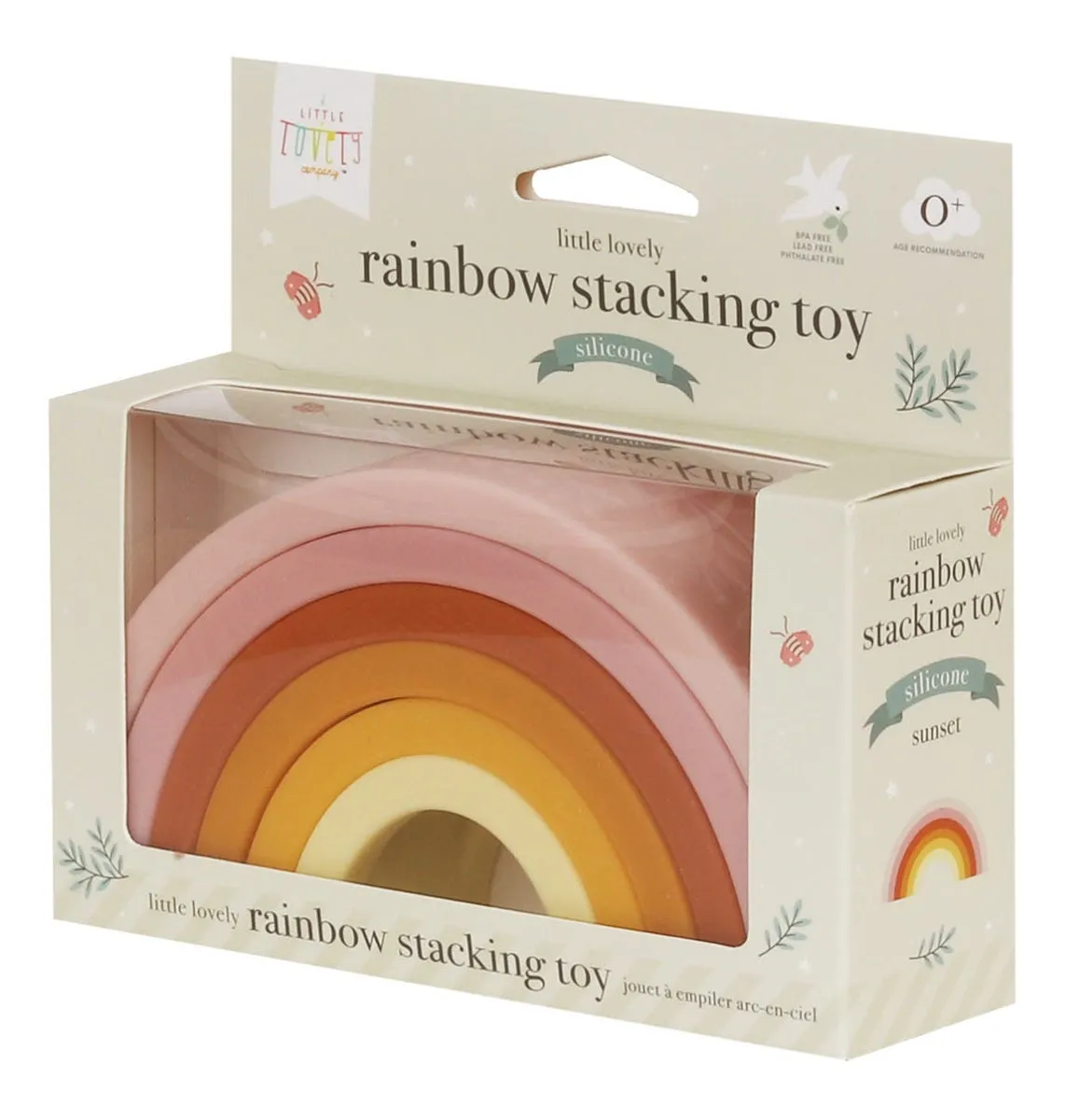A Little Lovely Company Regenboog stapelspeelgoed Sunset siliconen baby