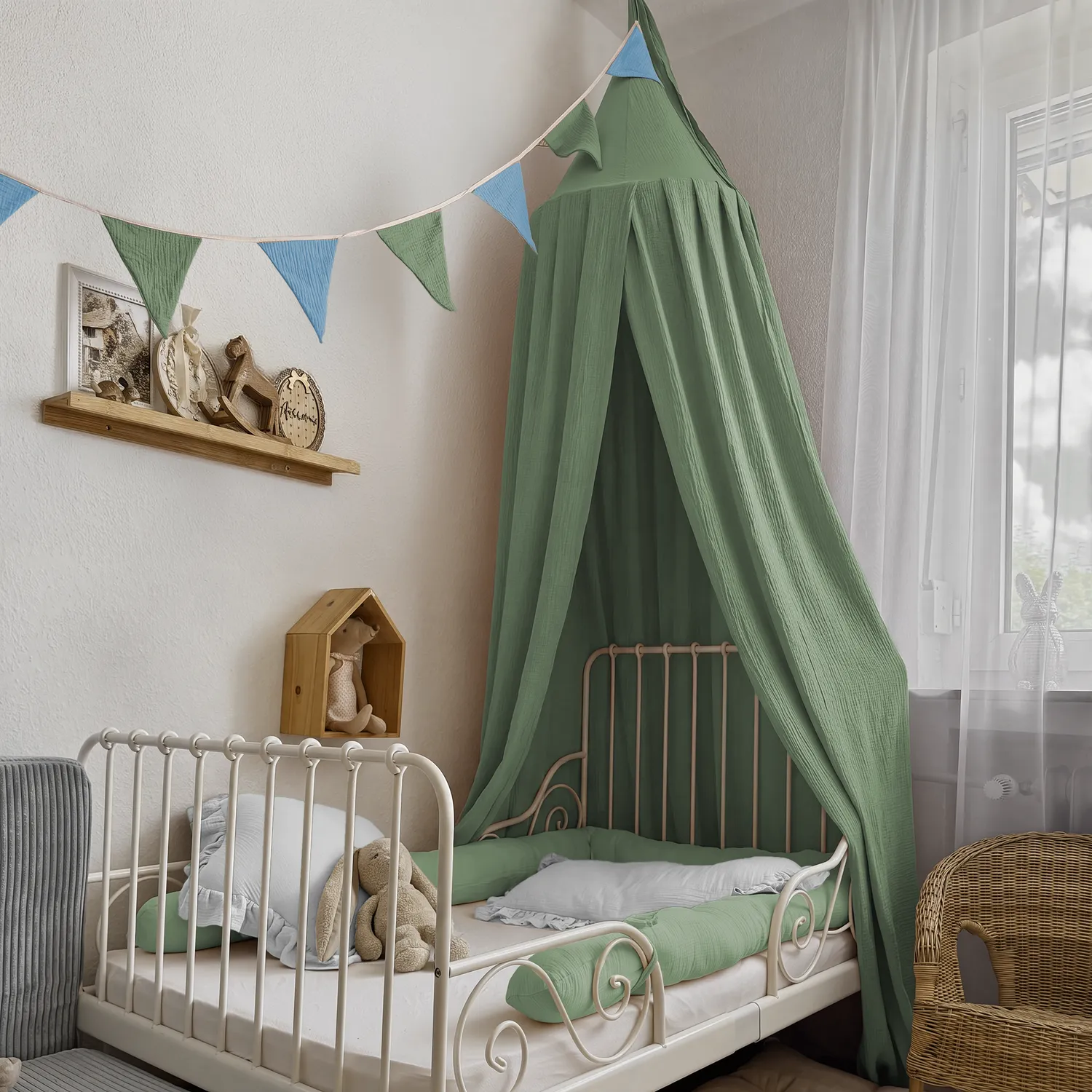Lilimaus Bodenbett Set baldakijnset met slang muslin