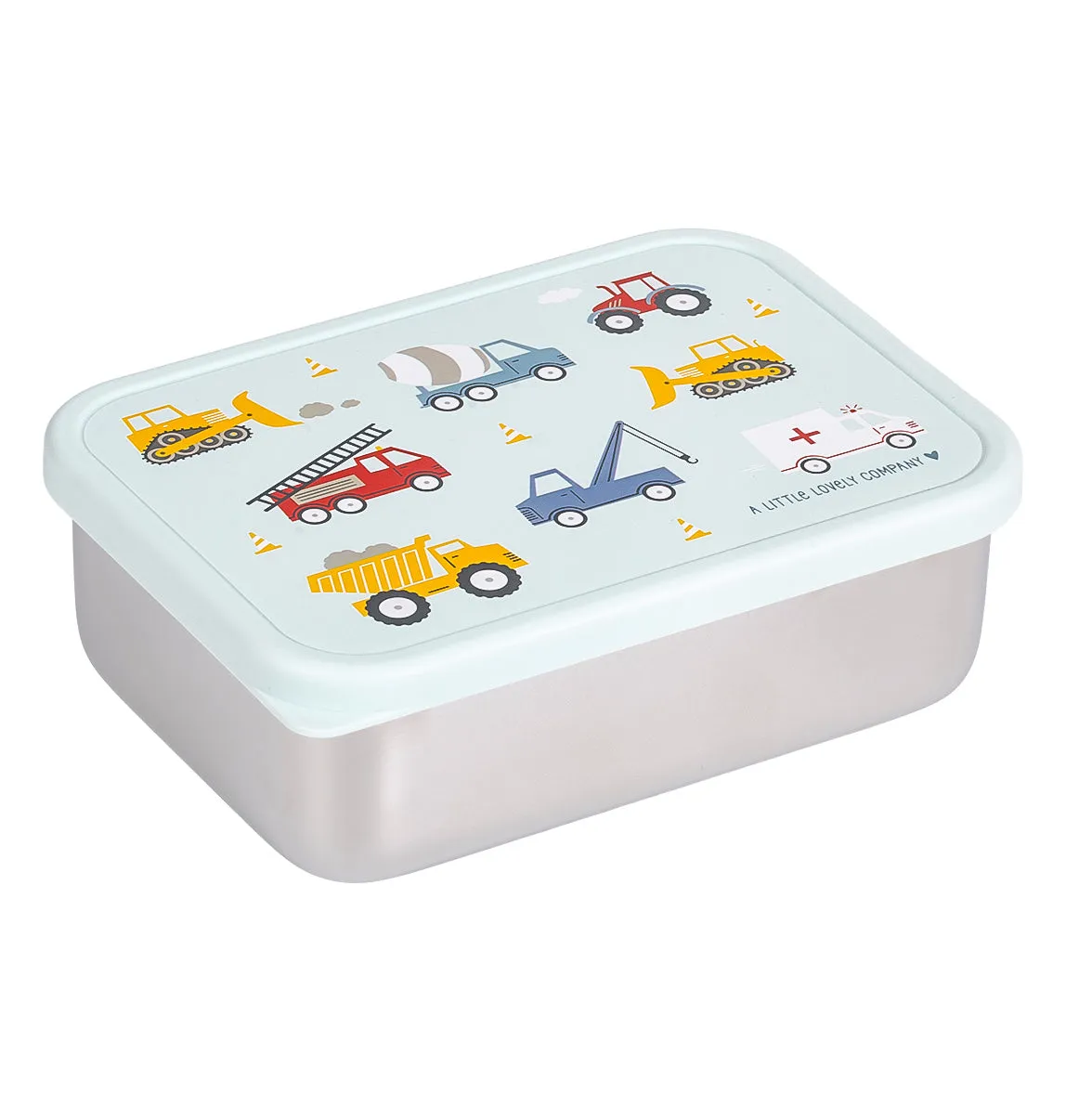 A Little Lovely Company Voertuigen RVS lunchbox lichtgewicht