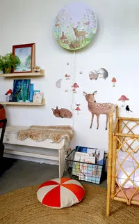 Hartendief Deer & Friends muursticker 57 cm aquarel