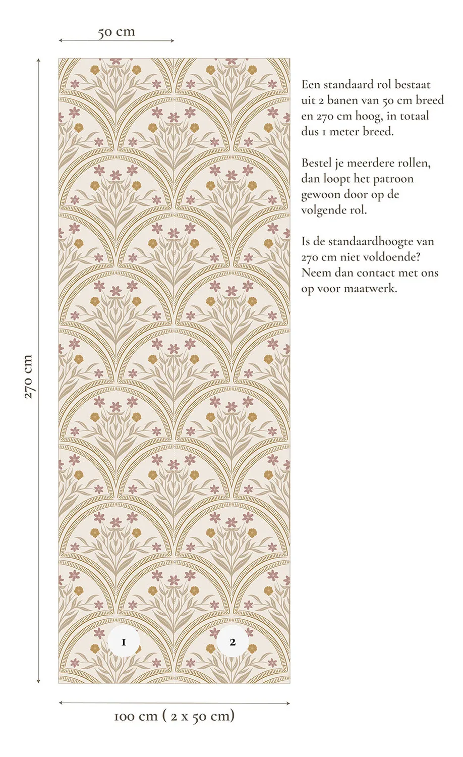 Little Amour Flora Arches behang Sand