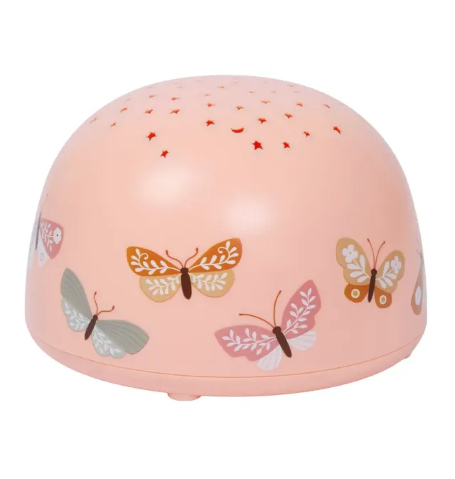 A Little Lovely Company Vlinders projectorlamp roze met timer