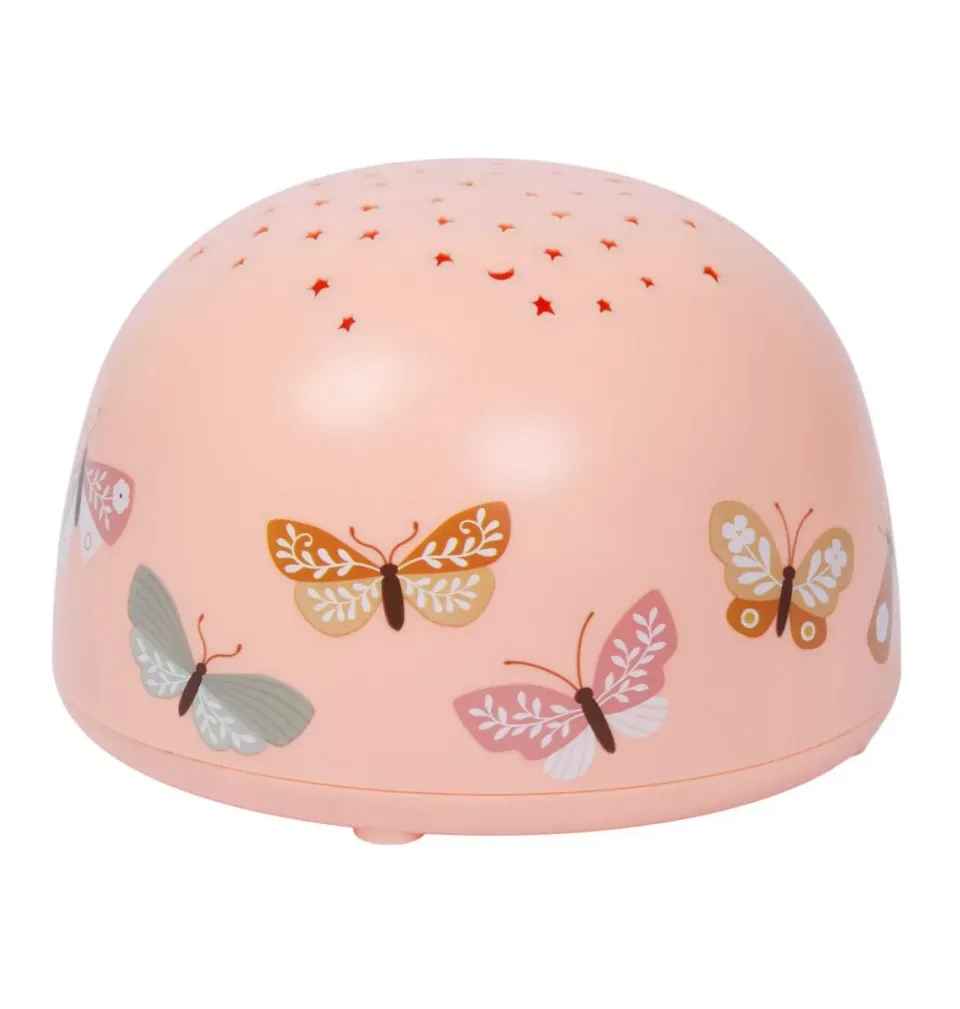 A Little Lovely Company Vlinders projectorlamp roze met timer