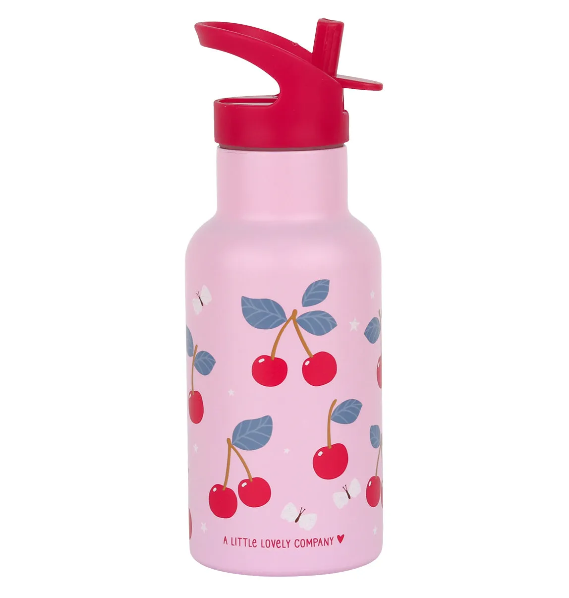 A Little Lovely Company Kersen rvs drinkfles 350 ml