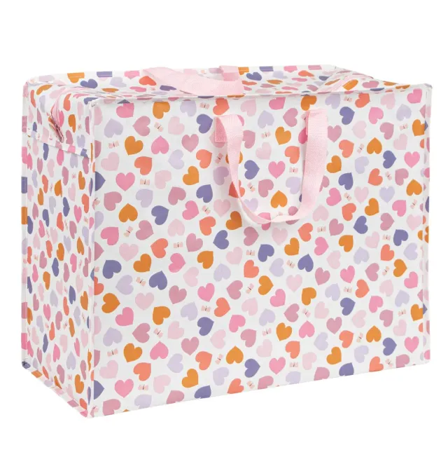 A Little Lovely Company Hartjes XL opbergtas met rits