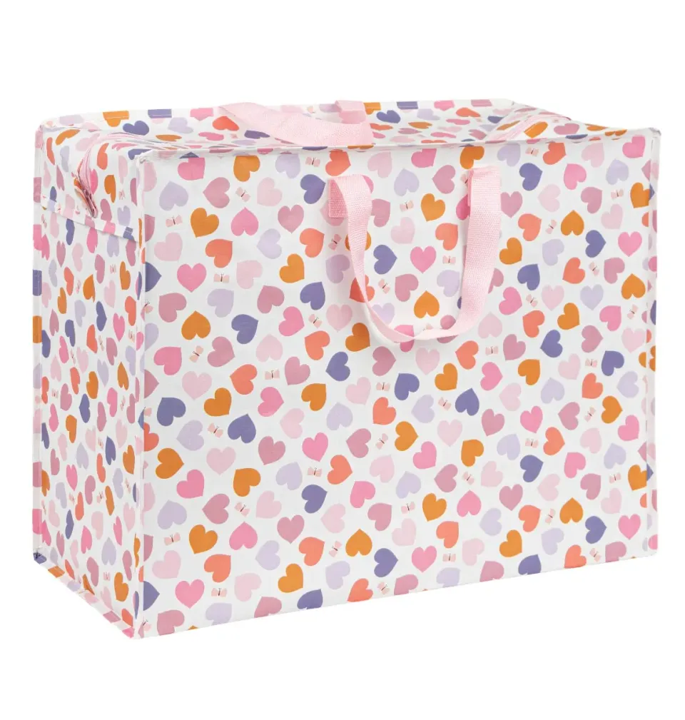 A Little Lovely Company Hartjes XL opbergtas met rits