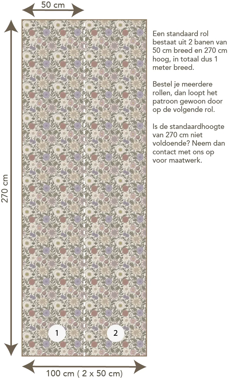 Little Amour Nova Flowers behang lila 1 rol 15 cm