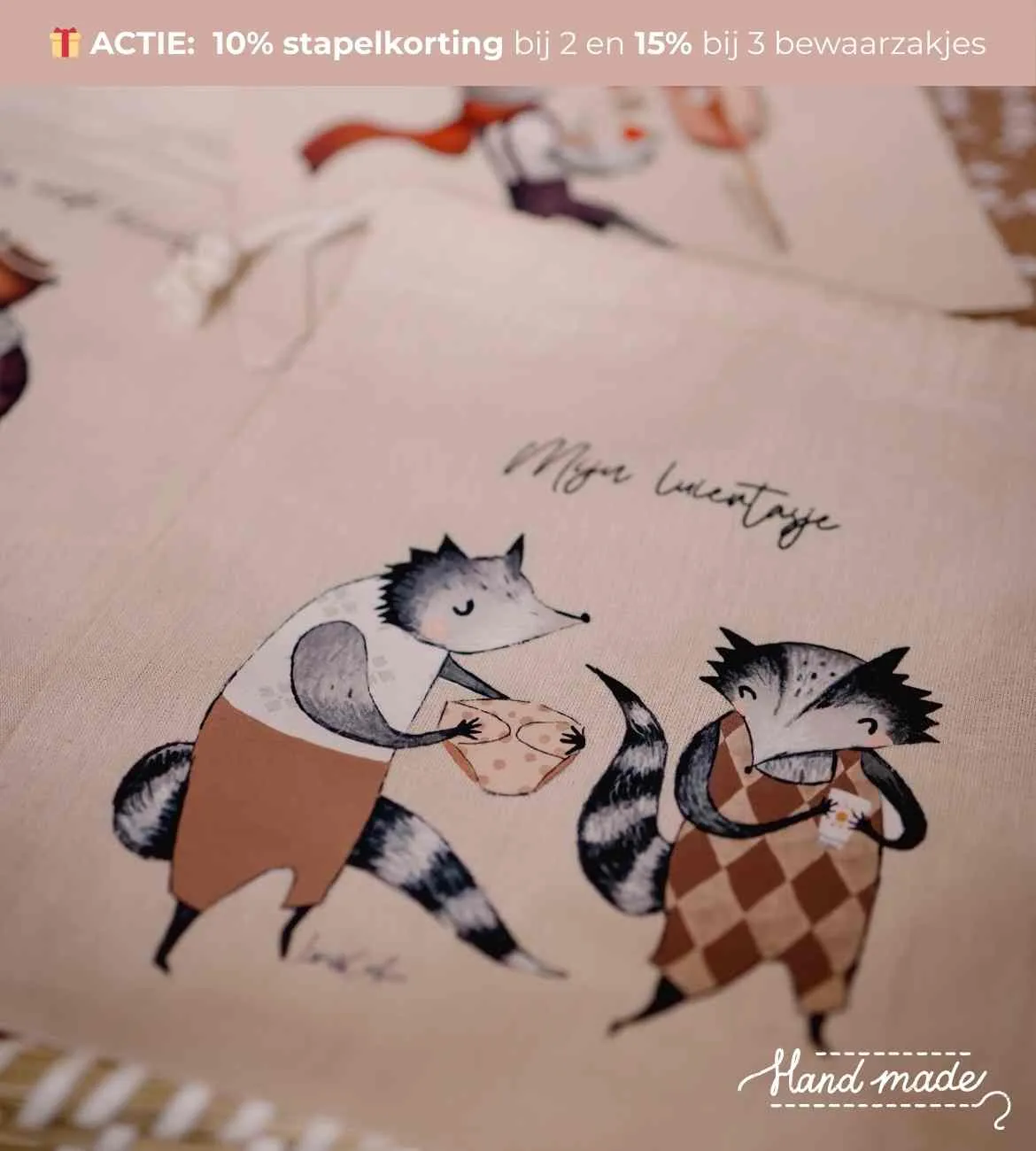 Lori & Cookie Kidsdeco Mijn luiertasje bewaarzakje XL katoen