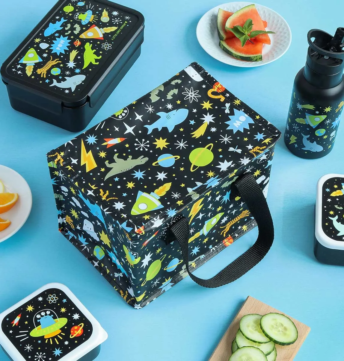 A Little Lovely Company Galaxy koeltasje zwart recycled plastic