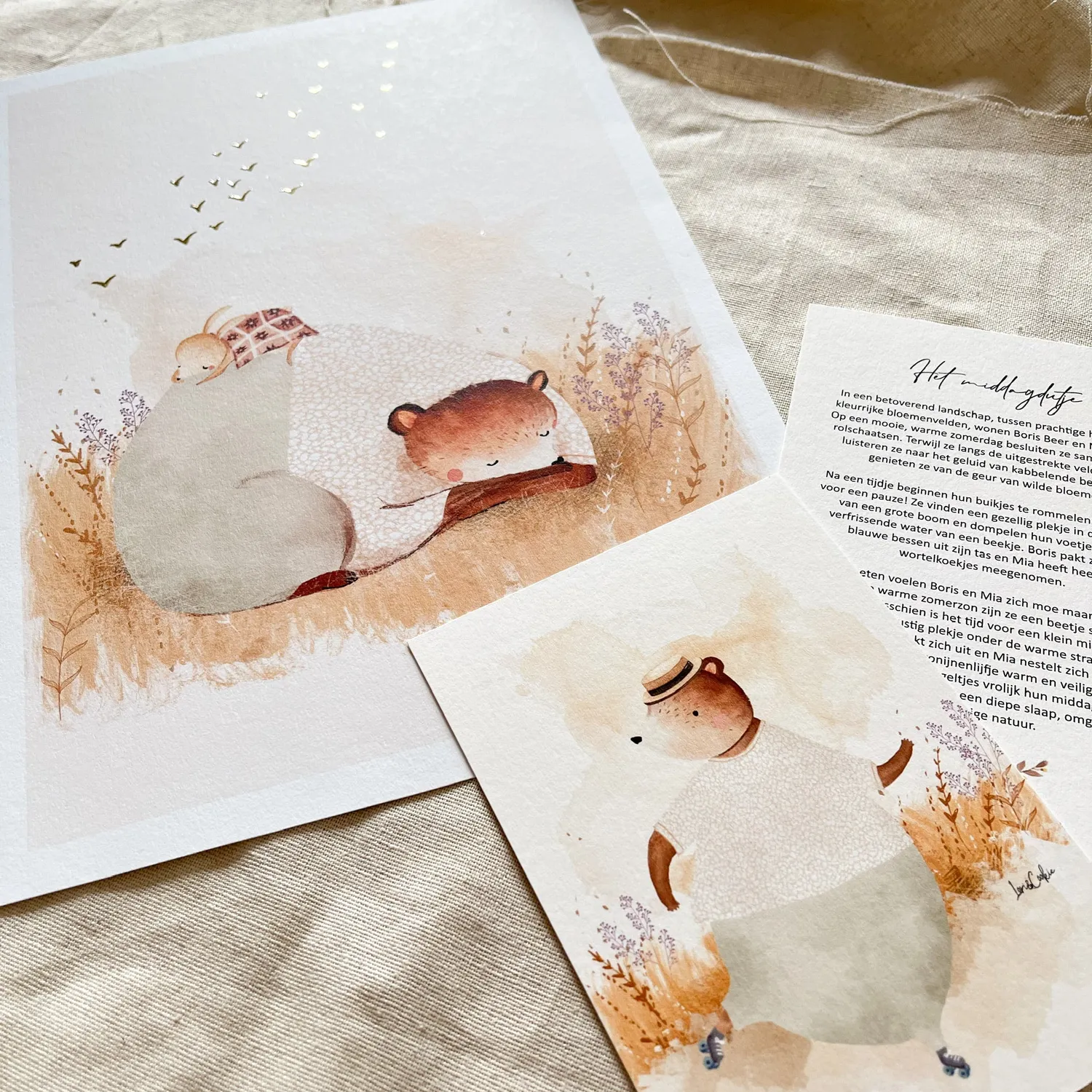Lori & Cookie Kidsdeco Ijsco kar poster set van 3 goudfolie A4