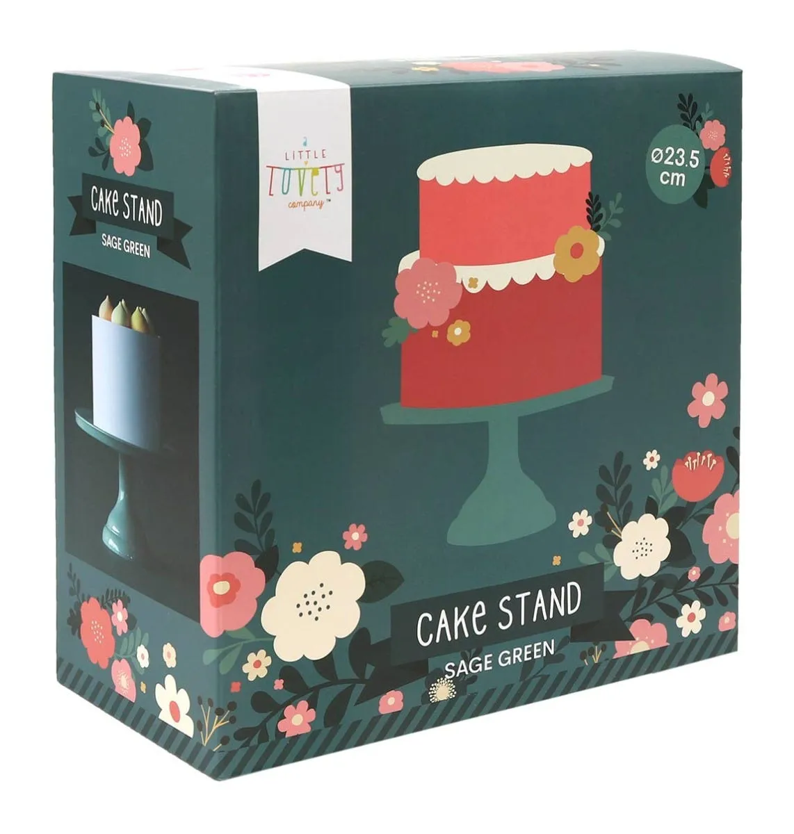 A Little Lovely Company taartplateau klein saliegroen melamine