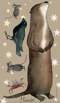 Hartendief Otter & Friends muursticker 45x75 cm herplaatsbaar