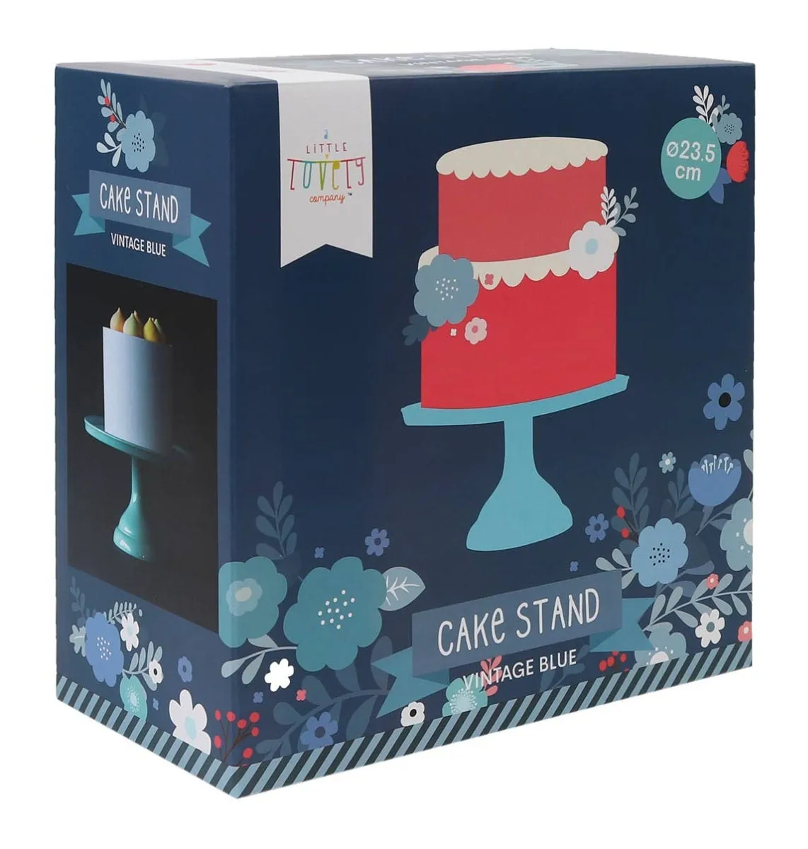 A Little Lovely Company taartplateau klein vintage blauw