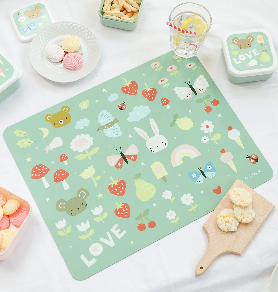 A Little Lovely Company Joy placemat mintgroen vinyl