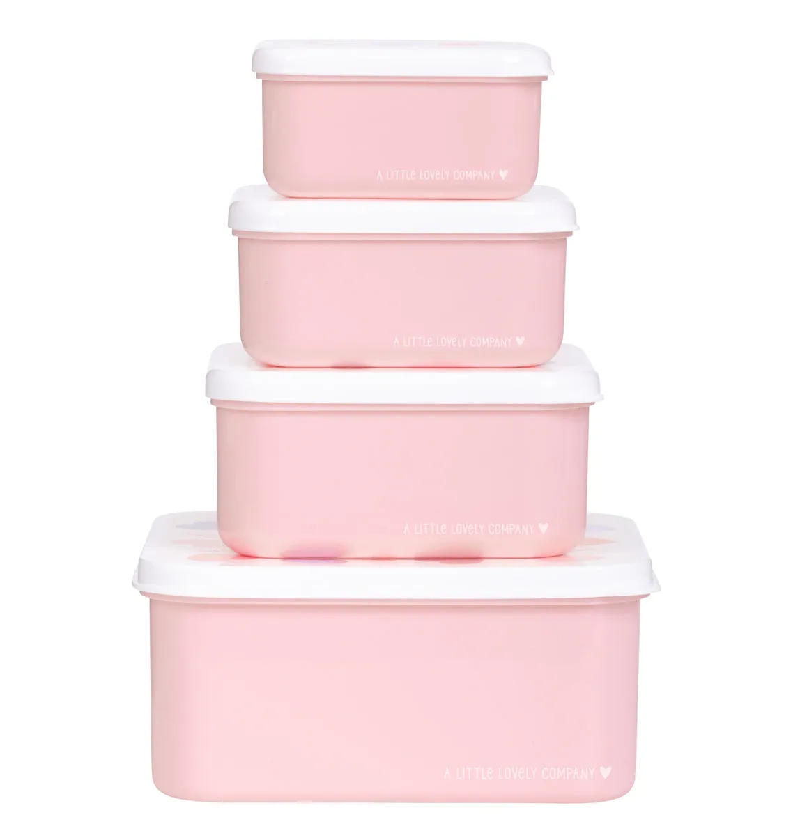A Little Lovely Company Hartjes lunch snack box set 4-delig
