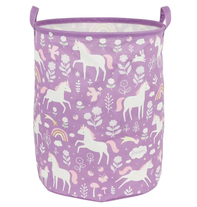 A Little Lovely Company Unicorn Dreams opbergmand katoen paars