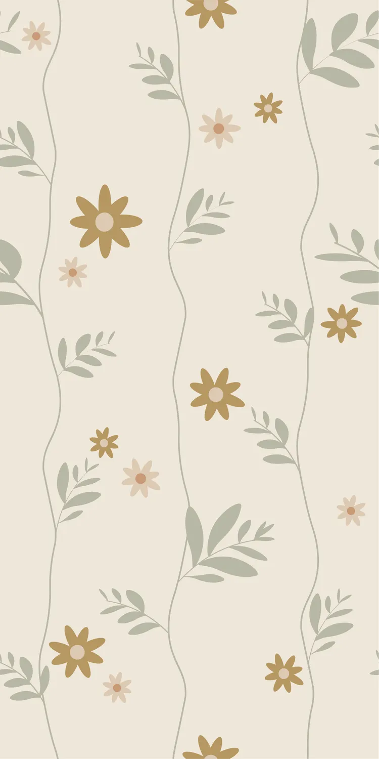 Little Amour Daisy bloemenbehang oker 1 rol madelief